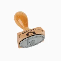 Timbro in legno 50x30 mm ovale