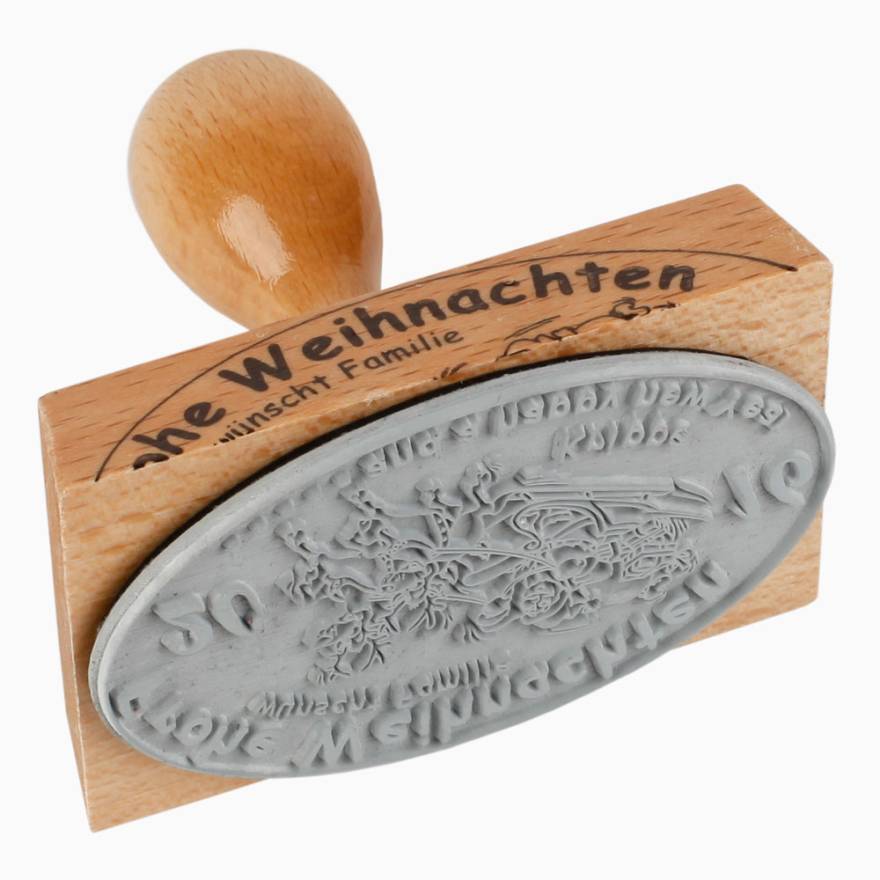 Timbro in legno 80x50 mm ovale