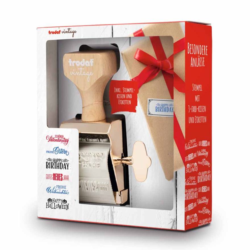 TRODAT Timbro Vintage - Set "occasioni speciali" TRODAT Timbro Vintage - Set "occasioni speciali"
