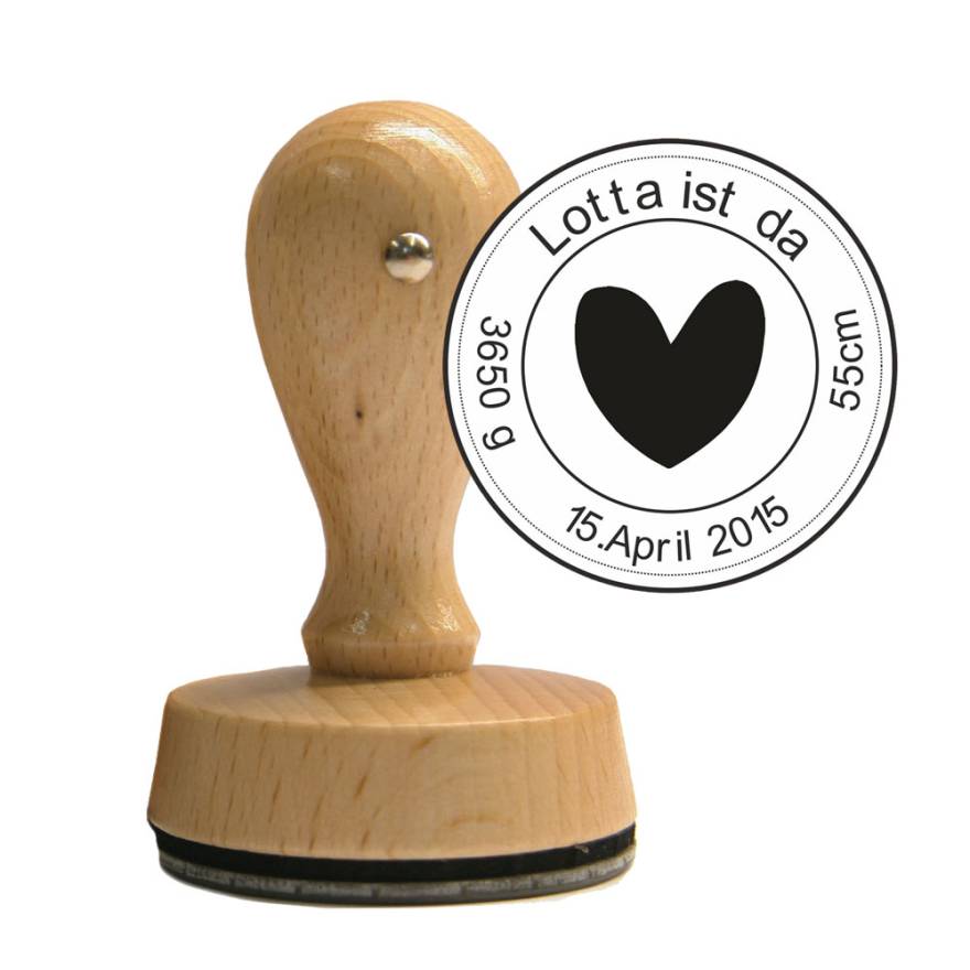 Herzförmiger Holzstempel