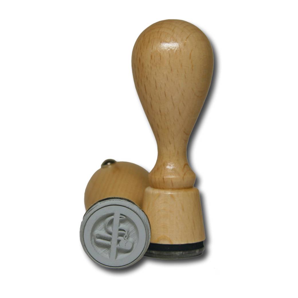 Holzstempel mit einem Durchmesser von 20 mm. Holzstempel mit einem Durchmesser von 20 mm.