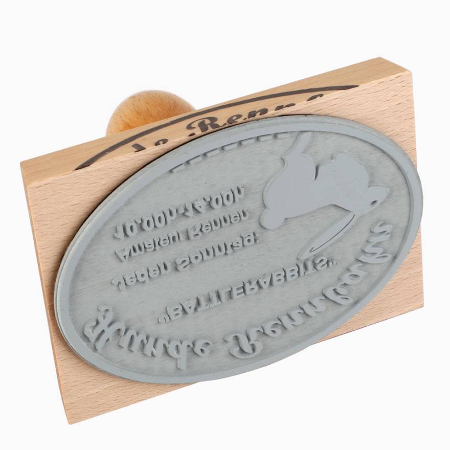 Timbro in legno 110x80 mm ovale