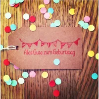 Holzstempel mit Wimpel-Motiv