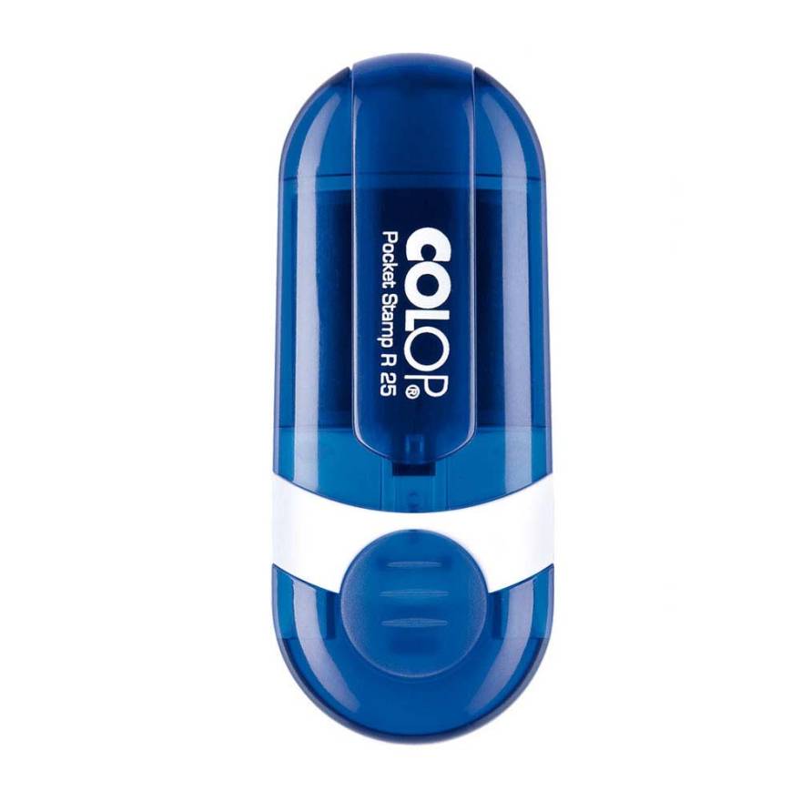 Timbro Tascabile R 25 blu - indaco