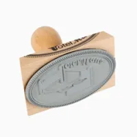 Timbro in legno 90x60 mm ovale