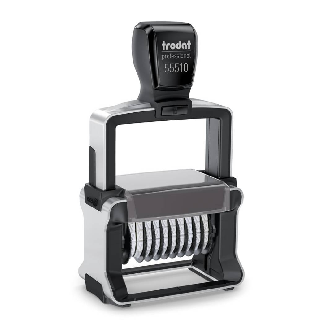 Trodat Professional 55510 ist ein Stempelgerät, das für präzises und sauberes Abstempeln entworfen wurde. Es ist ideal für den professionellen Einsatz und biete Trodat Professional 55510 ist ein Stempelgerät, das für präzises und sauberes Abstempeln entworfen wurde. Es ist ideal für den professionellen Einsatz und biete