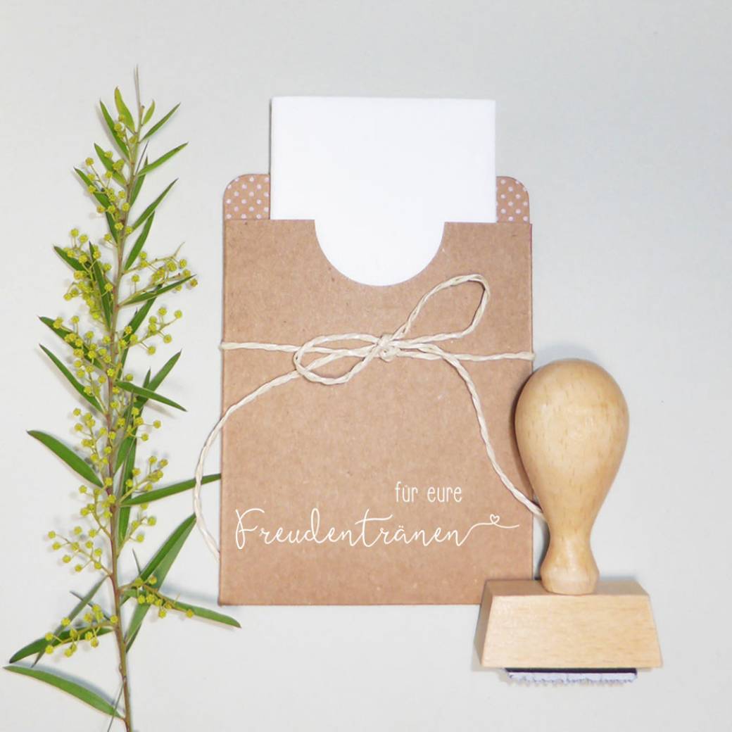 Holzstempel mit dem Motiv "Freudenträne" Holzstempel mit dem Motiv "Freudenträne"
