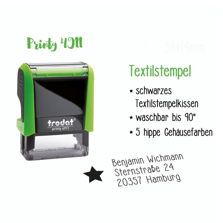 Kinder-Textilstempel - apfelgrün Kinder-Textilstempel - apfelgrün