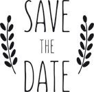Holzstempel „Save the Date“ – Vorschau auf drei Designs.