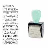 trodat® Creative Mini + Set di Cuscino - Migliori Auguri (Verde Pastello)