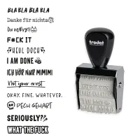 TRODAT Kreatives Mini-Siegelset mit Kissen - Lustige Sprüche - Zartes Lila